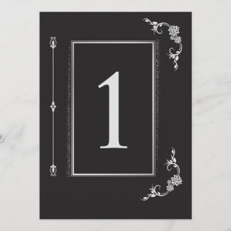 Convites Silver Elegance Collection Wedding Table Number