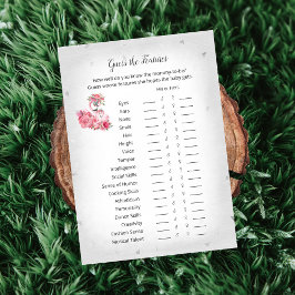 Convites Silver Flamingo Ballerina Guess Baby Features Game