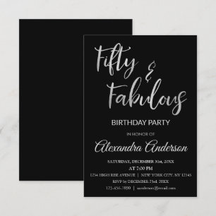 Convites Silver Foil Cinquenta e Fabuloso