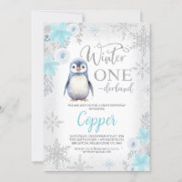 Silver Glitter Penguin Winter Onederland Birthday