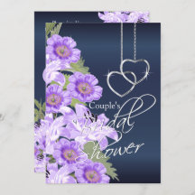 Silver Hearts on Lavanda & Marinho Satin