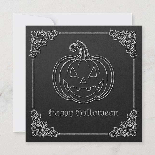 Convites Silver Jack O' Lanterna Halloween (Frente)