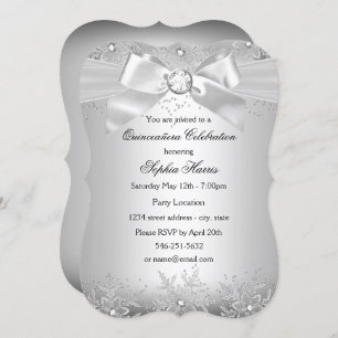 Convites Silver Jewel Arco Snowflake Quinceanera