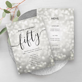 Convites Silver Lights 50th Birthday Menu Program