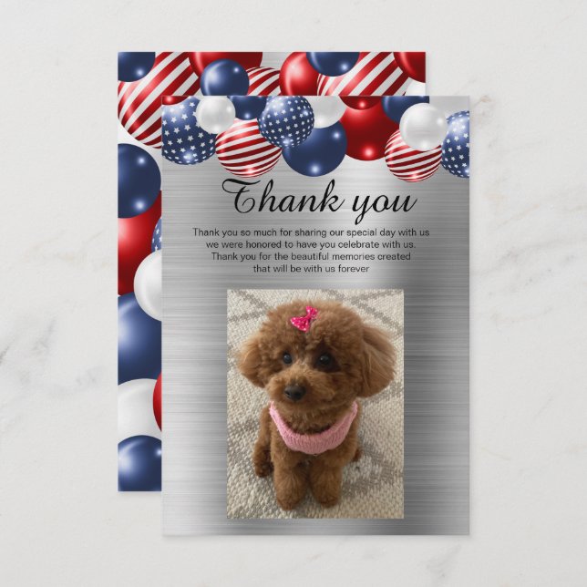 CONVITES SILVER PATRIOTIC BALLOON OBRIGADO (Frente/Verso)