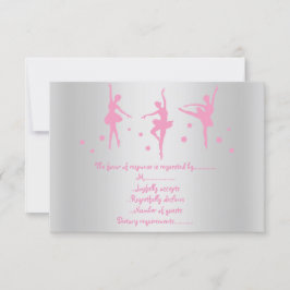 CONVITES SILVER PINK BALLERINA RSVP
