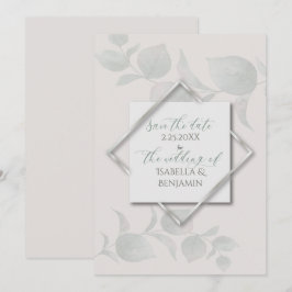 Convites Silver Sage Eucalyptus Salve a Data 2