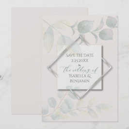Convites Silver Sage Eucalyptus Salve a Data 2