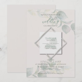 Convites Silver Sage Eucalyptus Wedding