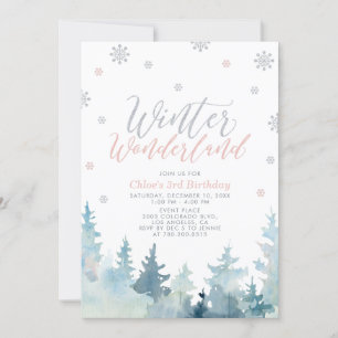 Convites Silver Snowflakes Winter Wonderland aniversário de