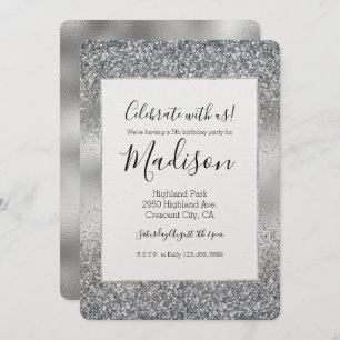 Convites Silver Sparkle Glam