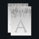 Convites Silver Sparkle Glitter Doce Dezesseis Aniversário<br><div class="desc">Glitter Glitter Dispersor Silver Sweet 16 com Nome do Monograma e Inicial. Este é o perfeito 16 anos de Aniversário convite para uma Festa de aniversário de Rapariga Moderna de Ombre. Entre em contato com o designer para encontrar itens personalizados correspondentes.</div>