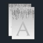 Convites Silver Sparkle Glitter Doce Dezesseis Aniversário<br><div class="desc">Glitter Glitter Dispersor Silver Sweet 16 com Nome do Monograma e Inicial. Este é o perfeito 16 anos de Aniversário convite para uma Festa de aniversário de Rapariga Moderna de Ombre. Entre em contato com o designer para encontrar itens personalizados correspondentes.</div>