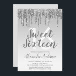 Convites Silver Sparkle Glitter Doce Dezesseis Aniversário<br><div class="desc">Glitter Glitter Glitter Doce 16 Convite de aniversário. Este é o perfeito 16 anos de Aniversário convite para uma Festa de aniversário de Rapariga Moderna e Elegante Ombre Glitter Sparkle. Entre em contato com o designer para encontrar itens personalizados correspondentes.</div>