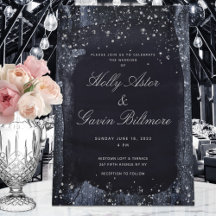 Silver Starry Night Invitation Suite