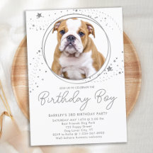 Silver Stars Personalizado Pet Photo Dog Aniversár