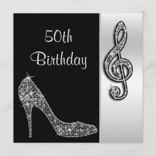 Convites Silver Stiletto e Treble Cleft 50º Aniversário