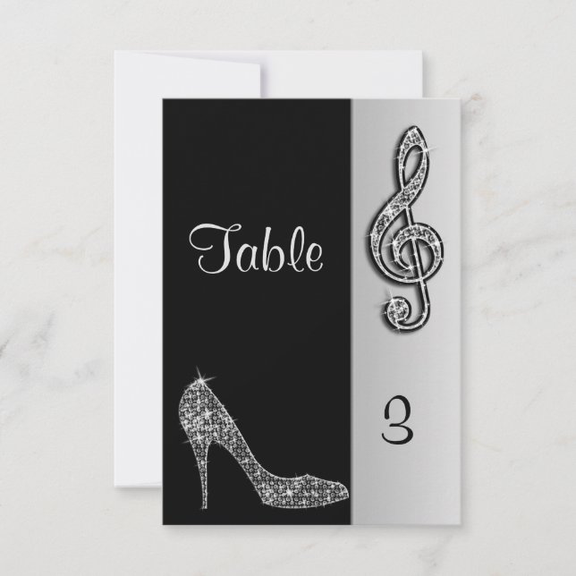 Convites Silver Stiletto & Treble Cleft (Frente)