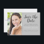 Convites Silver Sweet 16 Aniversário Salvar a Data<br><div class="desc">Foto geométrica de Luxury Silver Foto Sweet 16 Aniversário Salve o Convite de aniversário da Data. Este convite é perfeito para um Convite de aniversário Save the Date Sweet XVI que pretende celebrar no estilo feminino. Entre em contato com o designer para encontrar itens personalizados correspondentes.</div>