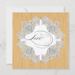 Convites Silver Swirl Moire - Casamento Formal das Cinzas D