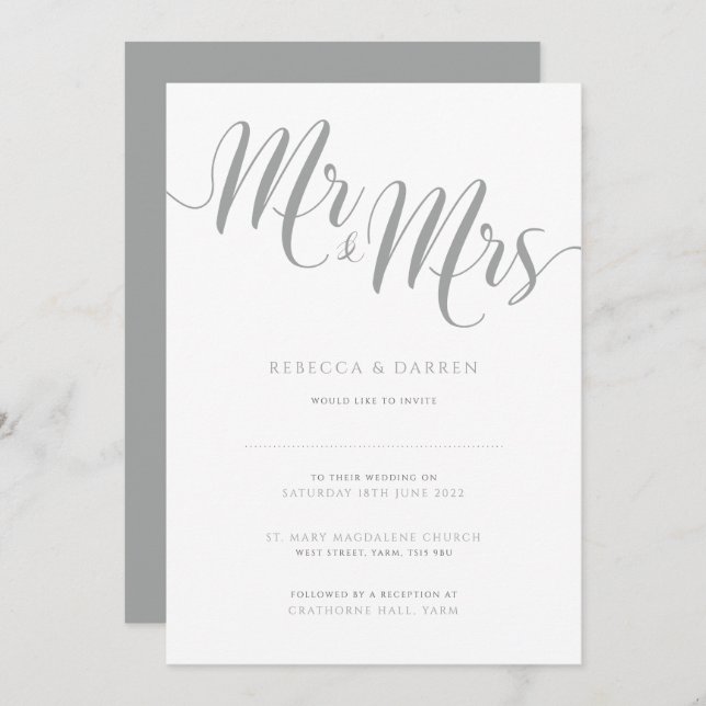 Convites Silver Wedding Convida Sr & Sra. (Frente/Verso)