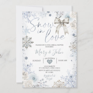 Convites Silver Winter Snow in Love Snowflake Chá de panela
