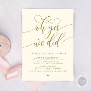 Convites Sim, Fizemos, Festa de Janto de Elopemento de Casa