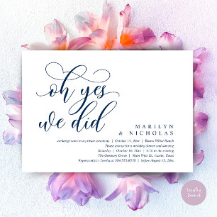 Convites Sim, fizemos, Janto de casamento moderno e festa