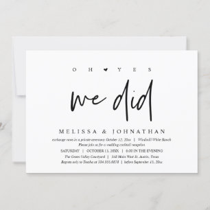 Convites Sim, fizemos, Recepção de casamento Janta Dançando