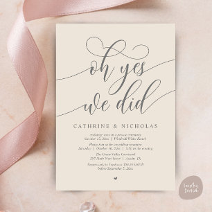 Convites Sim, Fizemos, Recepção de casamento Moderna de Scr