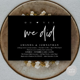 Convites Sim, Nós Fizemos, Jantar de Casamento Intimo Moder
