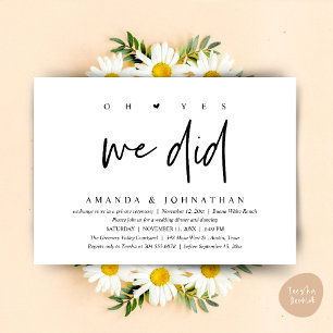 Convites Sim, Nós Fizemos, Jantar de Casamento Intimo Moder