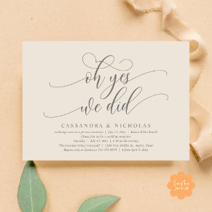 Convites Sim, Nós Fizemos, Recepção de casamento Romântica 