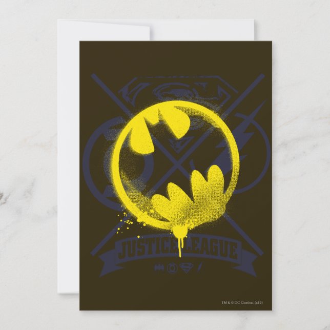 Convites Símbolo Bat Marcado na Liga da Justiça (Frente)