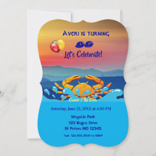 Convites Símbolo/Cancer de caranguejo de aniversário (21 de