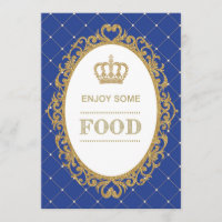 Símbolo Comida Royal Blue Dourado Decor