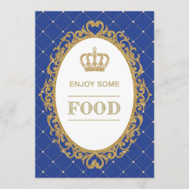 Convites Símbolo Comida Royal Blue Dourado Decor