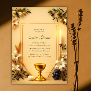 Convites Símbolo cristão Janto religioso elegante de Páscoa