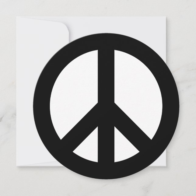 Convites Símbolo da Paz Preto e Branco (Frente)