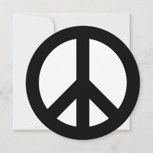 Convites Símbolo da Paz Preto e Branco