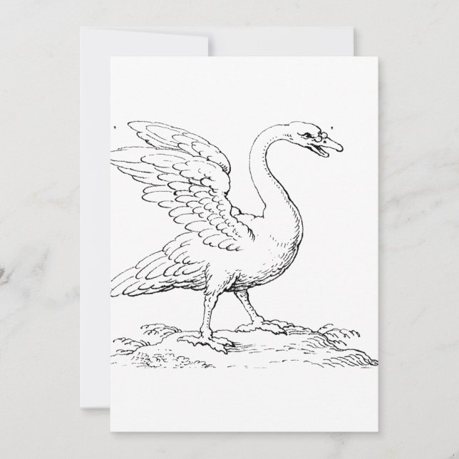 Convites Símbolo de Cisne de Amor e Fidelidade Arte Refinad (Frente)