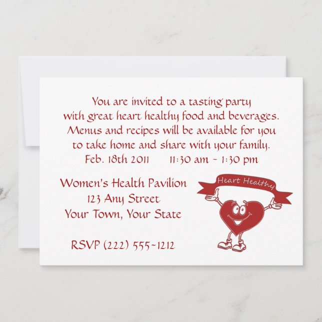 Convites Símbolo de consciência cardiológica do coração sau (Frente)