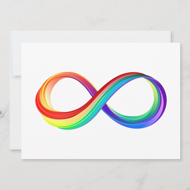 Convites Símbolo de Infinidade Arco-Íris em Camadas (Frente)