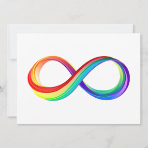 Convites Símbolo de Infinidade Arco-Íris em Camadas