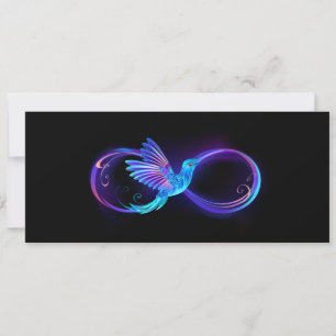 Convites Símbolo de Infinito Neon com Beija-flor Brilhante