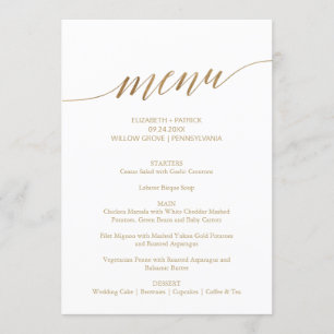 Convites Símbolo de Mesa do Menu de Casamento da Caligrafi