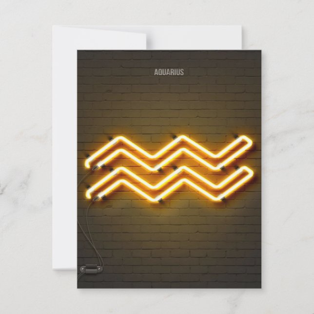 Convites Símbolo de neon Aquarius Canvas (Frente)