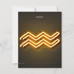 Convites Símbolo de neon Aquarius Canvas