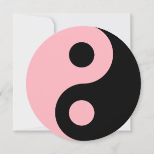 Convites Símbolo de Rosa claro e Yin Yang preto Birthday