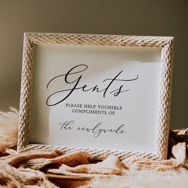 Convites Símbolo Delicado de Gents de Caligrafia Preta (Criador carregado)